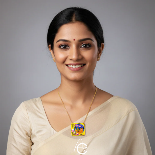 Statement Necklace, Handpainted : Handmade