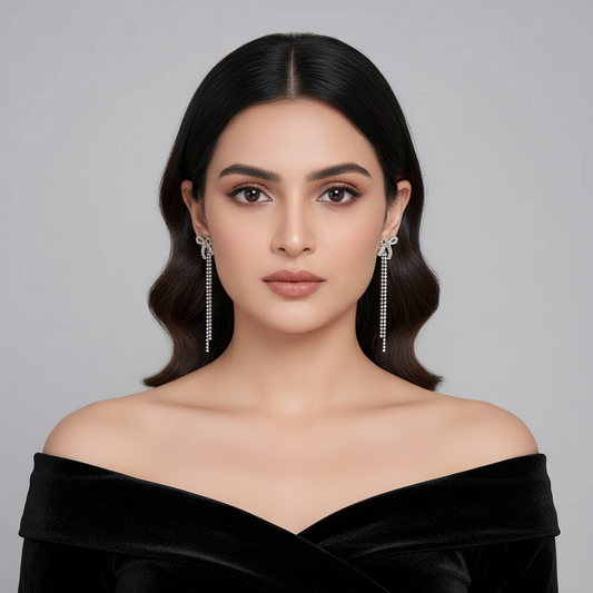 Bow Long Chain Earrings