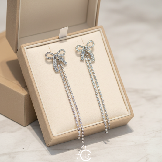 Bow Long Chain Earrings