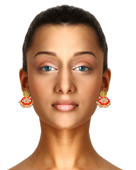 Statement Earrings, Handpainted : Handmade