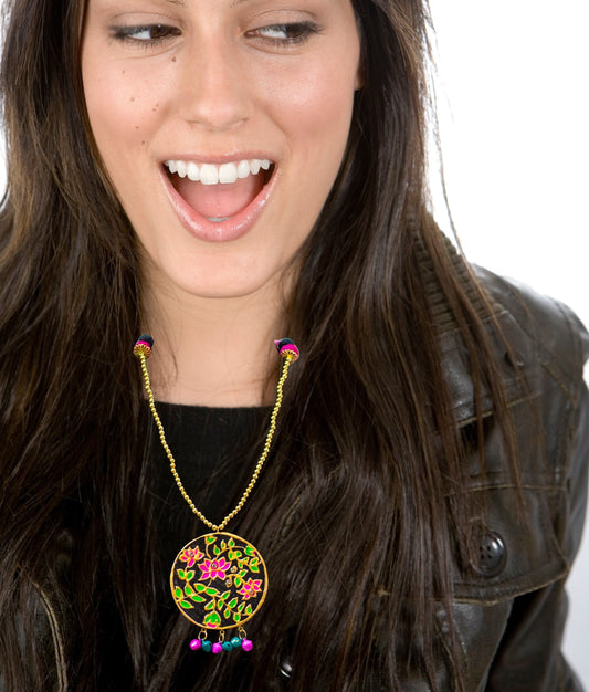 Statement Necklace, Handpainted : Handmade