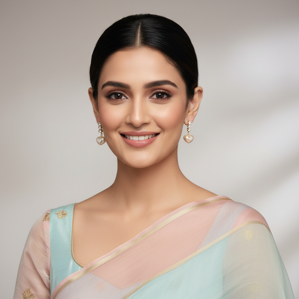 Bling Drop Heart Earrings