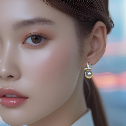 Butterfly Pearl Earrings