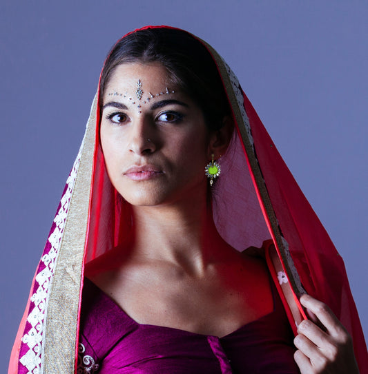 Statement Earrings, Handpainted : Handmade