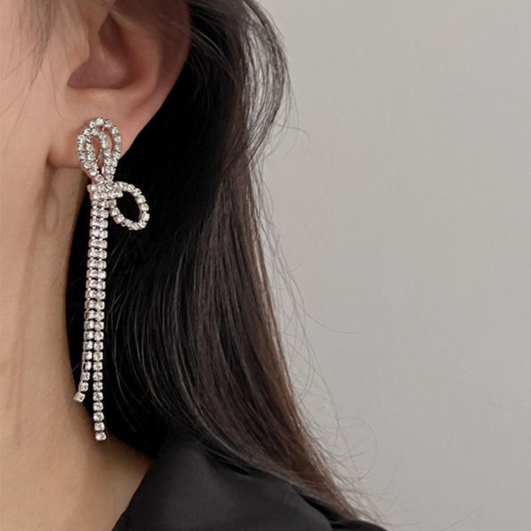 Bling Bow Statement Earrings