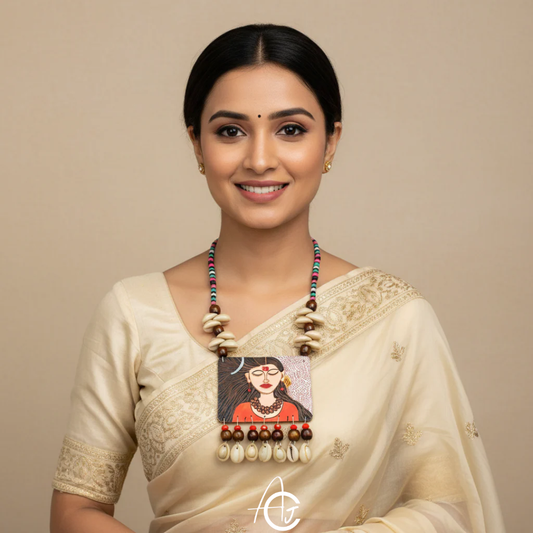 Statement Necklace, Handpainted : Handmade