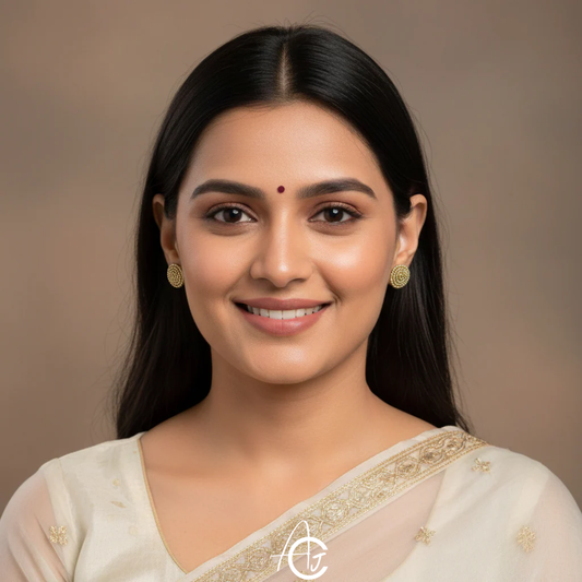 Beads Embroidered Earrings : Handmade