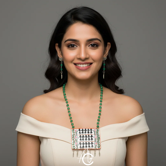 Statement Necklace set, Handpainted : Handmade