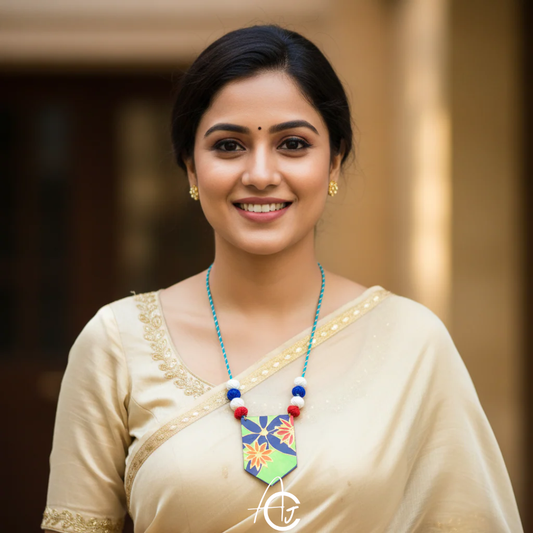 Statement Necklace, Handpainted : Handmade