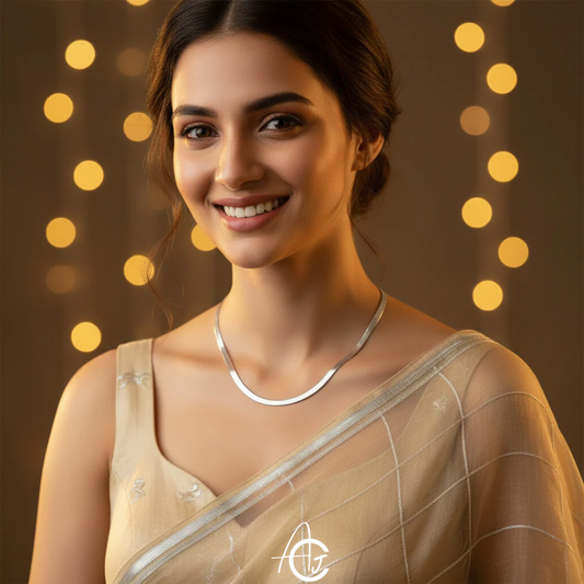 Trendy Fashionista Silver Neckchain