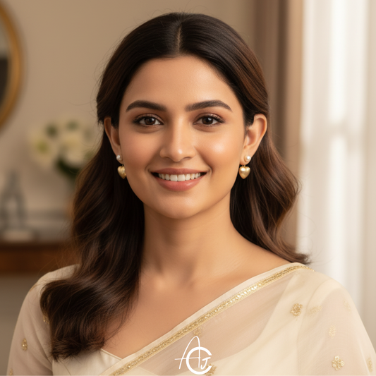 Heart And Pearl Earrings