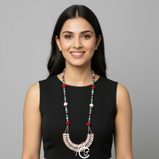 Statement Necklace, Handpainted : Handmade