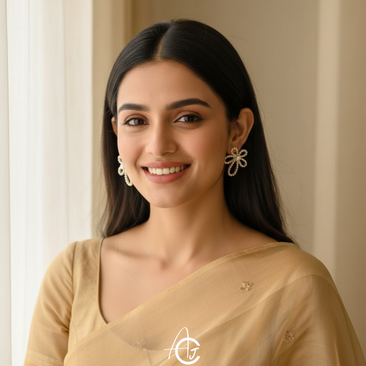 Pearl Flower Statement Earrings