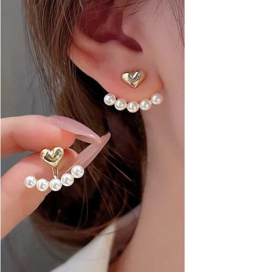 Pearl and Heart Earrings
