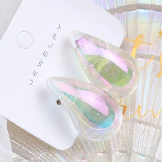 Tear Drop Rainbow Stud Earrings