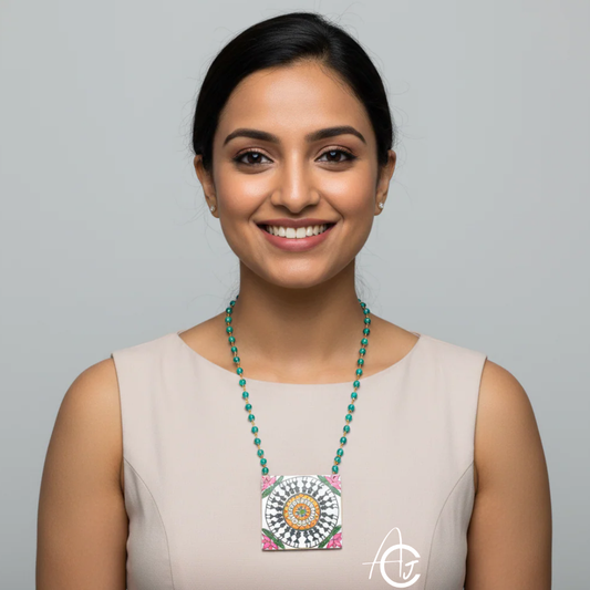 Statement Necklace, Handpainted : Handmade