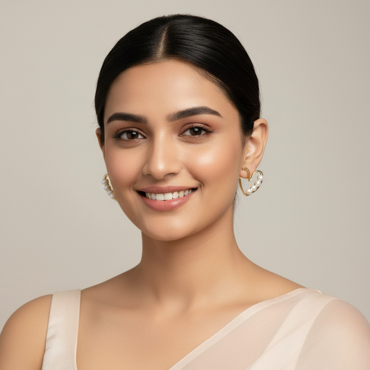 Pearl Heart Earrings