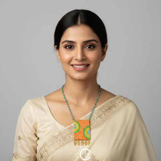 Statement Necklace, Handpainted : Handmade