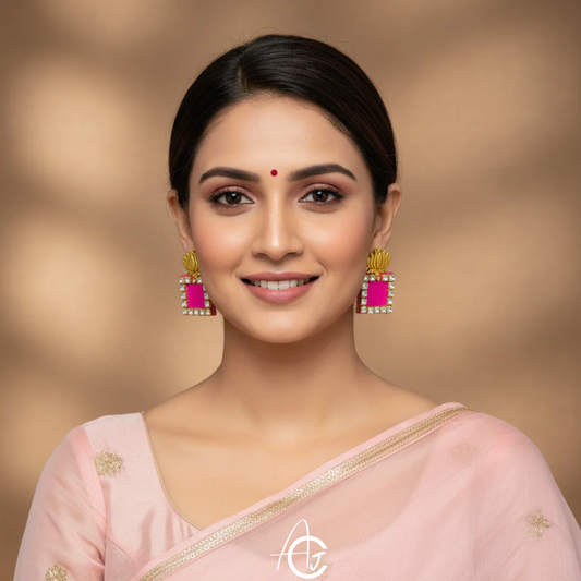 Statement Earrings, Handpainted : Handmade