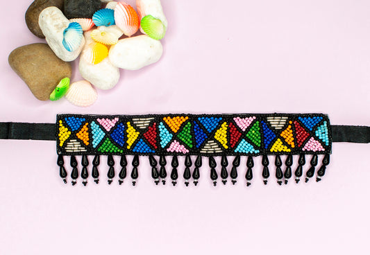 Beads Embroidered Necklace Set : Handmade