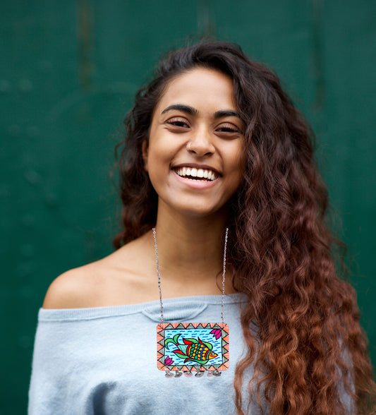 Statement Necklace, Handpainted : Handmade