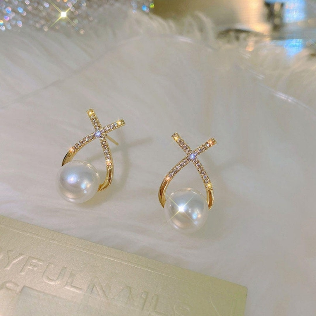 Pearl Bling Earrings