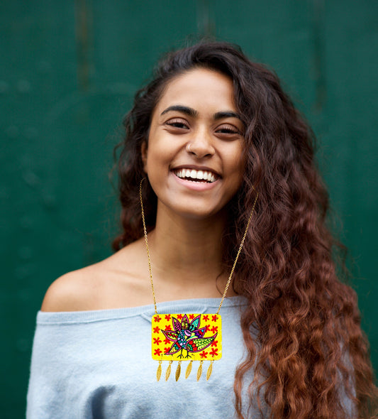 Statement Necklace, Handpainted : Handmade