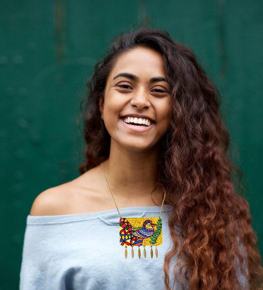 Statement Necklace, Handpainted : Handmade