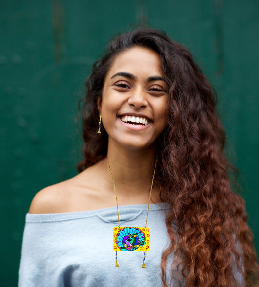 Statement Necklace Set, Handpainted : Handmade