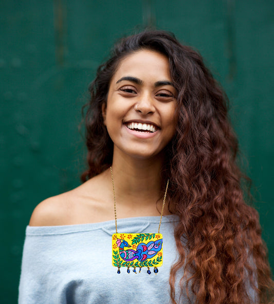 Statement Necklace, Handpainted : Handmade