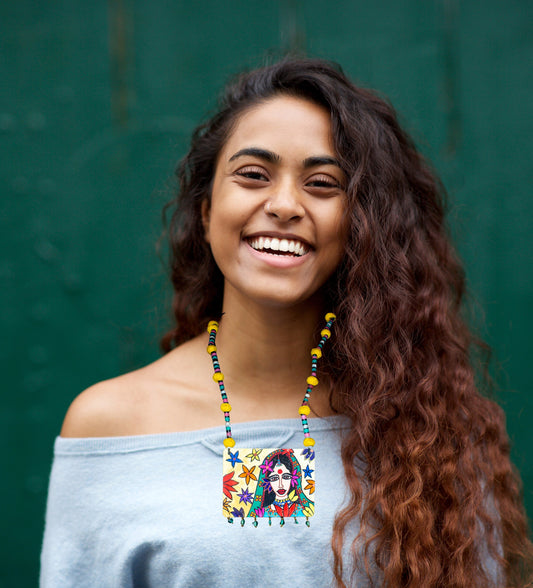 Statement Necklace, Handpainted : Handmade