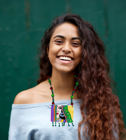 Statement Necklace, Handpainted : Handmade