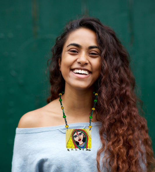 Statement Necklace, Handpainted : Handmade