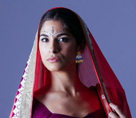 Statement Earrings, Handpainted : Handmade