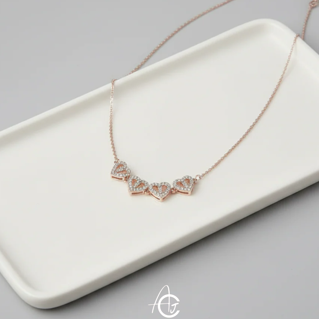 Heart Rose Gold Necklace (worn in 2 ways)