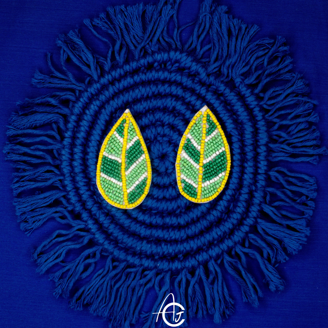 Beads Embroidered Earrings : Handmade