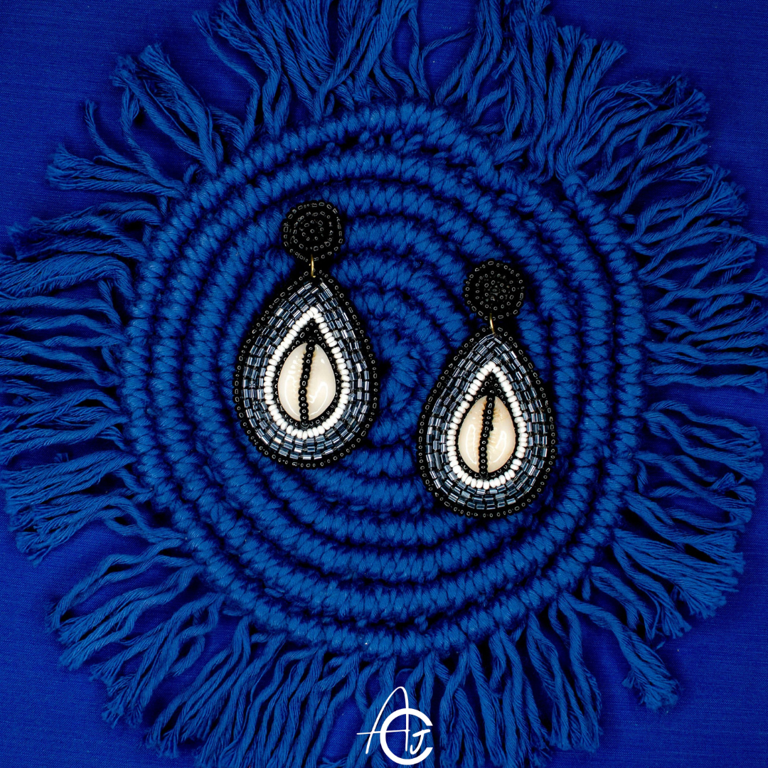 Kauri Embroidered Earrings : Handmade