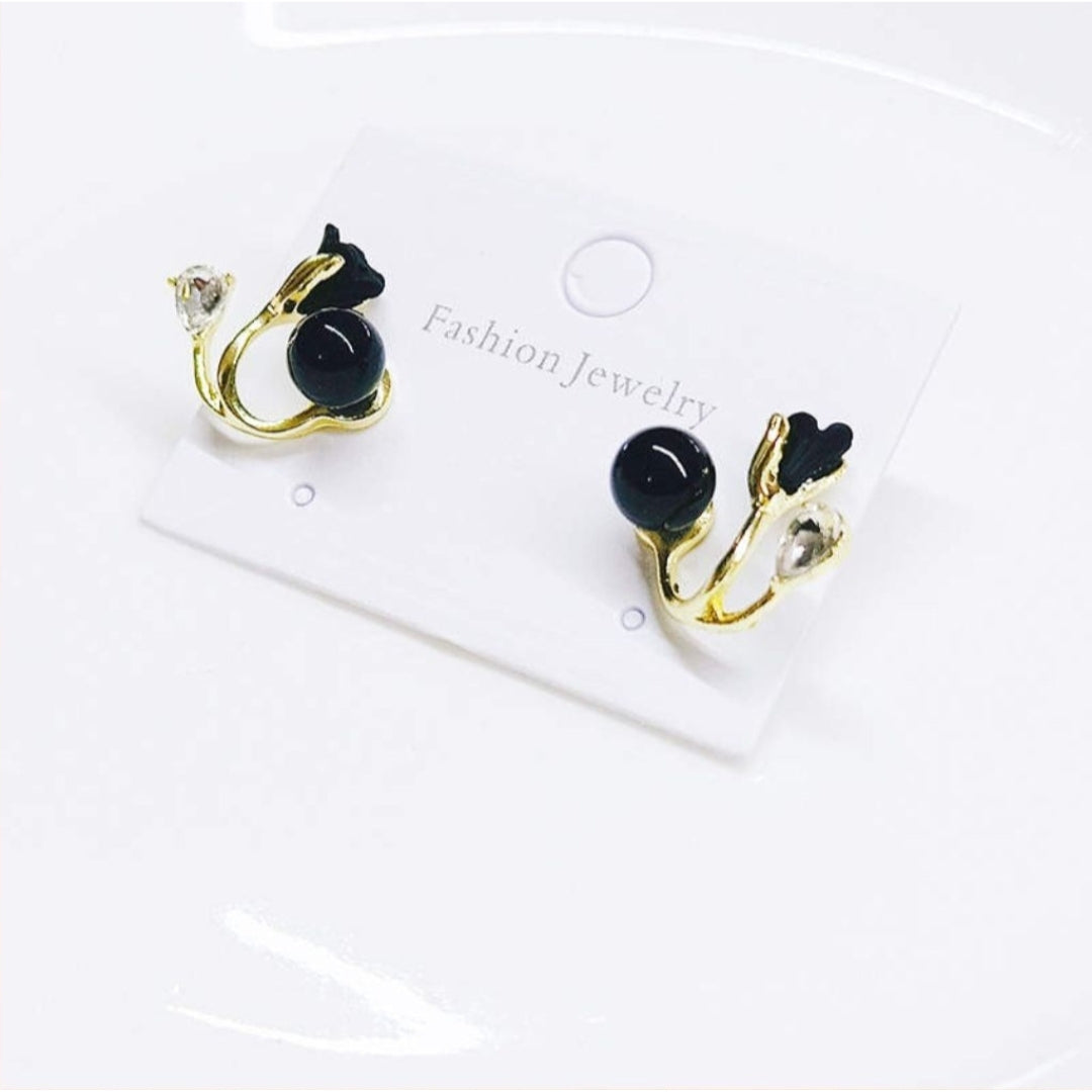 Pearl And Flower Earrings