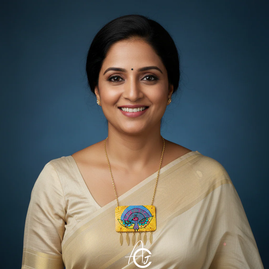 Statement Necklace, Handpainted : Handmade