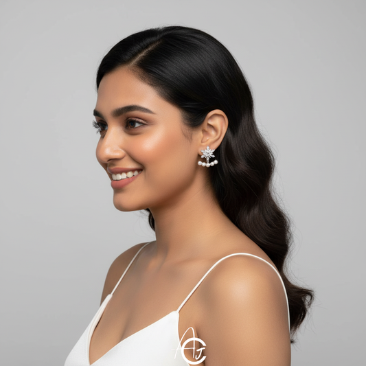 Flower Bling Drop Earrings