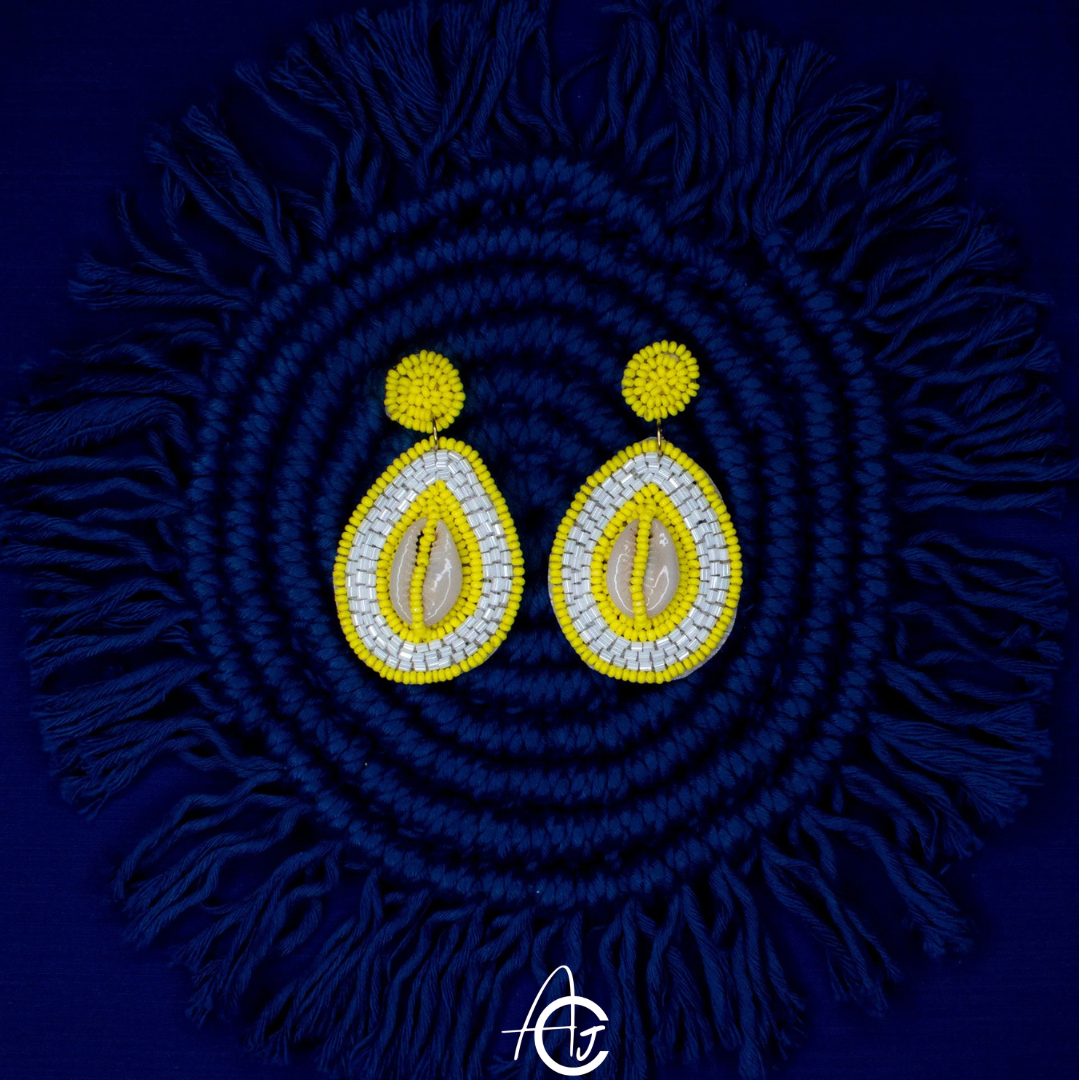 Kauri Embroidered Earrings : Handmade