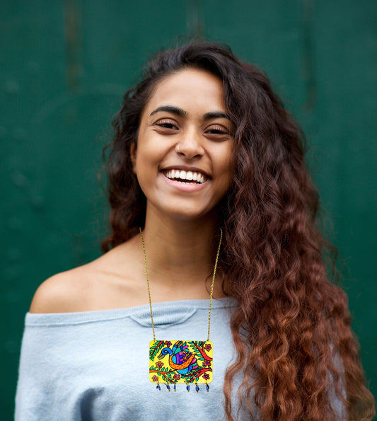 Statement Necklace, Handpainted : Handmade