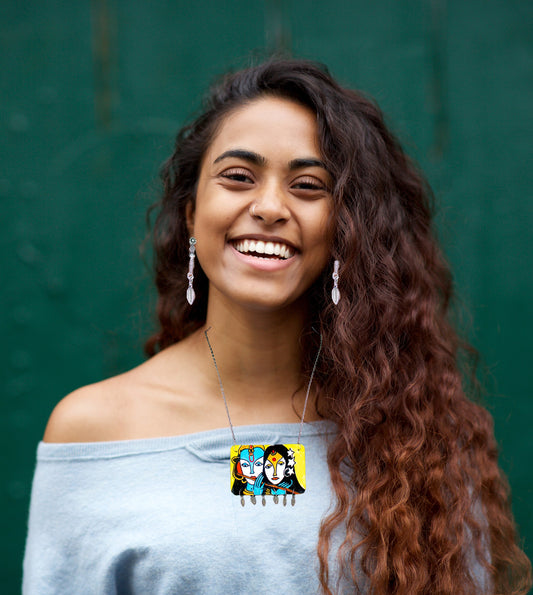 Statement Necklace Set, Handpainted : Handmade