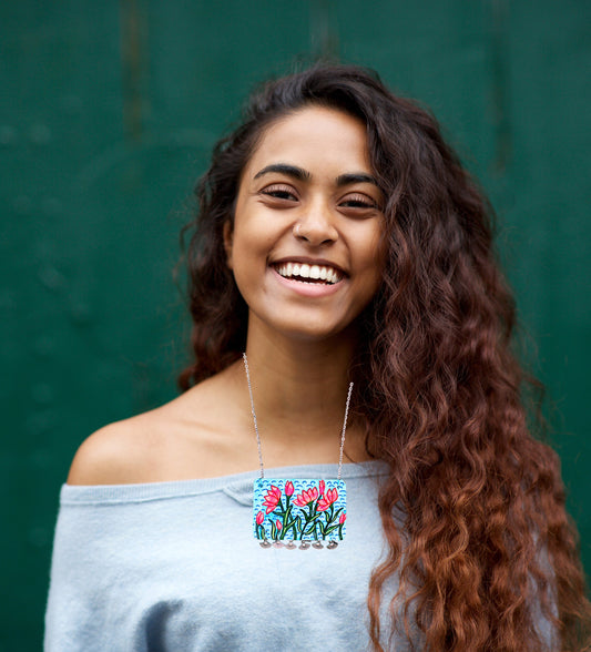 Statement Necklace, Handpainted : Handmade