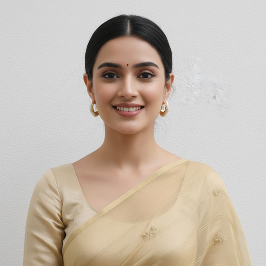 White Hoop Pearl Earrings