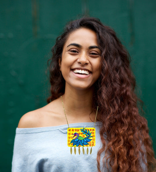 Statement Necklace, Handpainted : Handmade