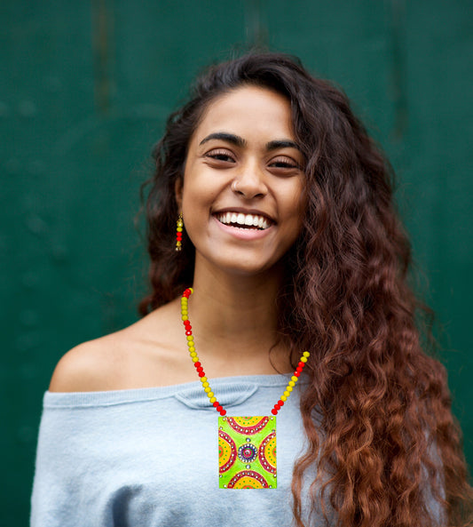 Statement Necklace Set, Handpainted : Handmade