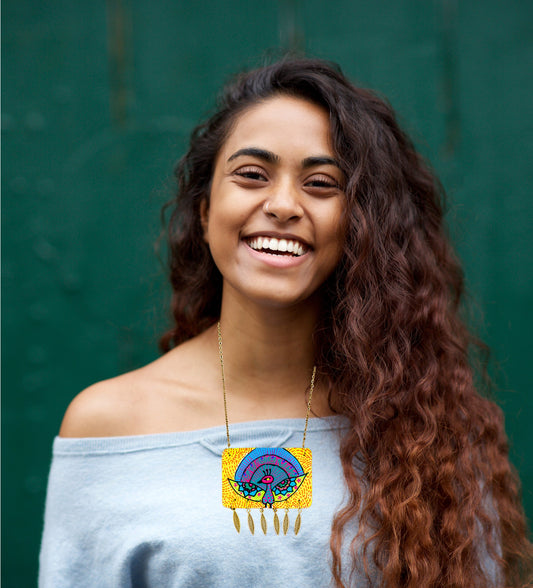 Statement Necklace, Handpainted : Handmade