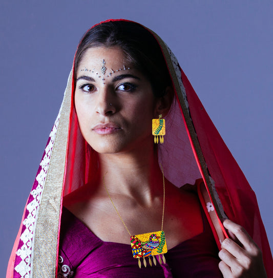 Statement Necklace Set, Handpainted : Handmade