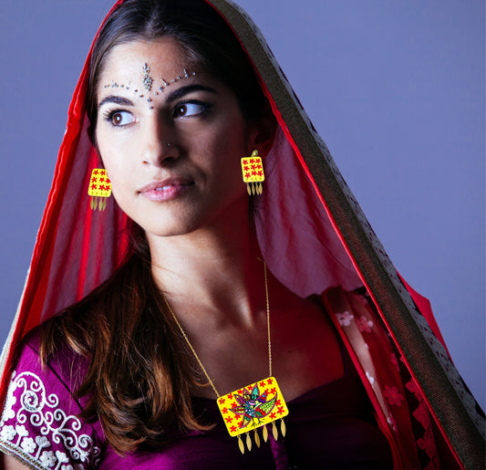 Statement Necklace Set, Handpainted : Handmade